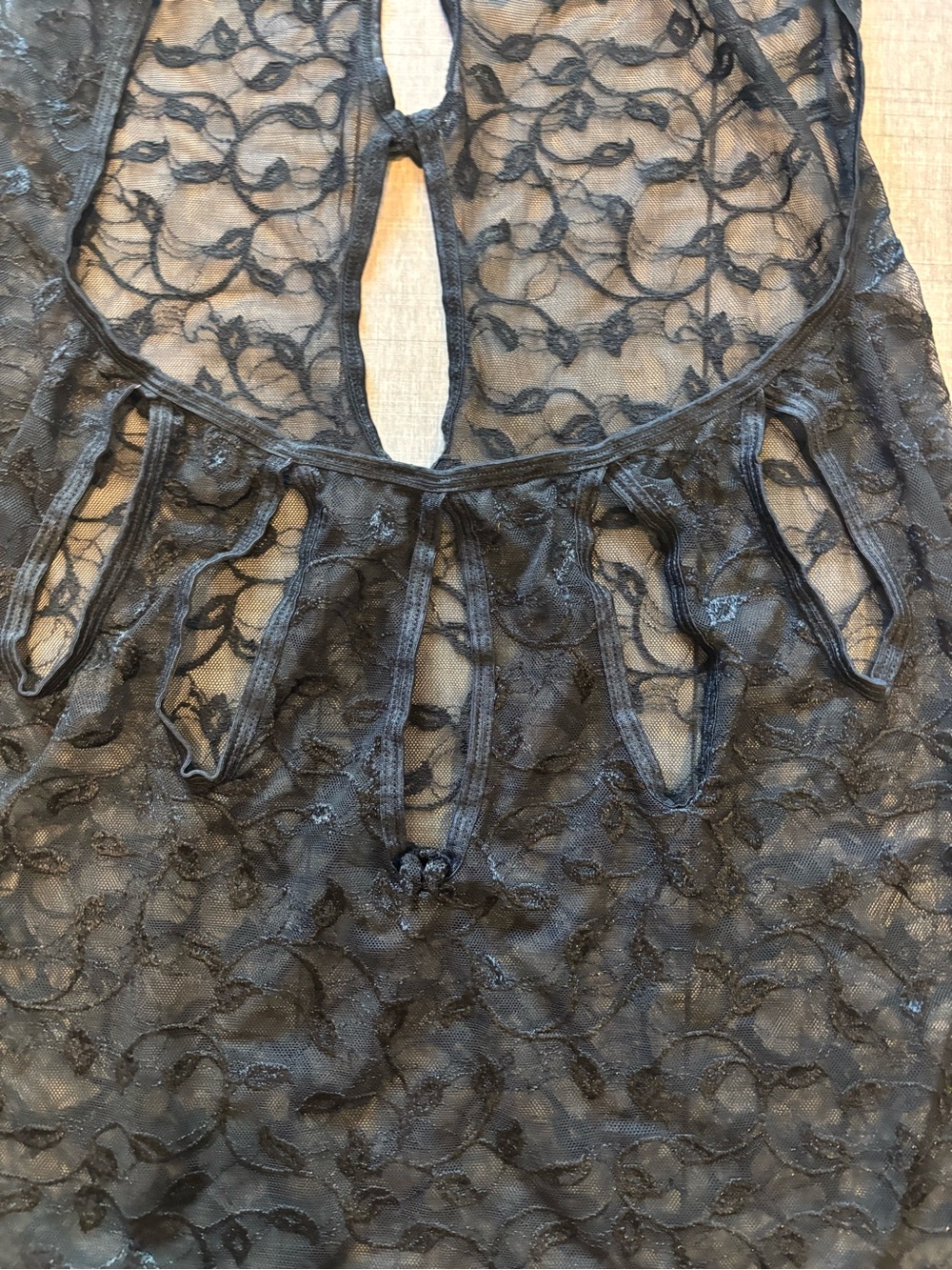♥️5/$25♥️Rare Vintage Egyptian Lace Halter Mini Dress - Picture 5 of 6
